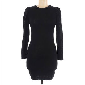 Puff sleeve bodycon sweater dress